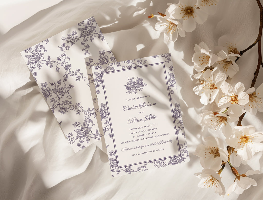 Vintage European Blue Botanical Illustration Set PNG & SVG