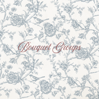 Rococo Affair Blue Toile Botanical Illustration Set PNG & SVG