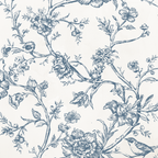 Rococo Affair Blue Toile Botanical Illustration Set PNG & SVG