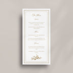 Classic Gold Floral Wedding Menu Canva Template