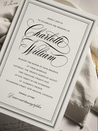 Ivory Peony Classic Wedding Invitation Template