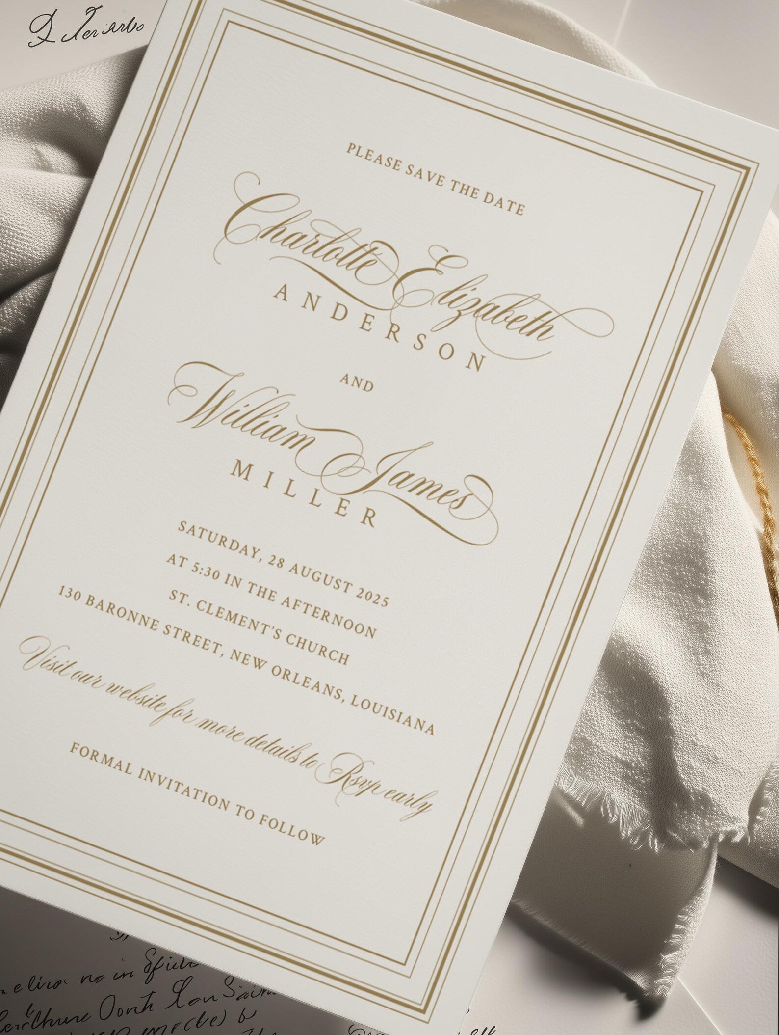 Ivory Peony Signature Wedding Invitation Template