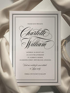 Ivory Peony Classic Wedding Invitation Template
