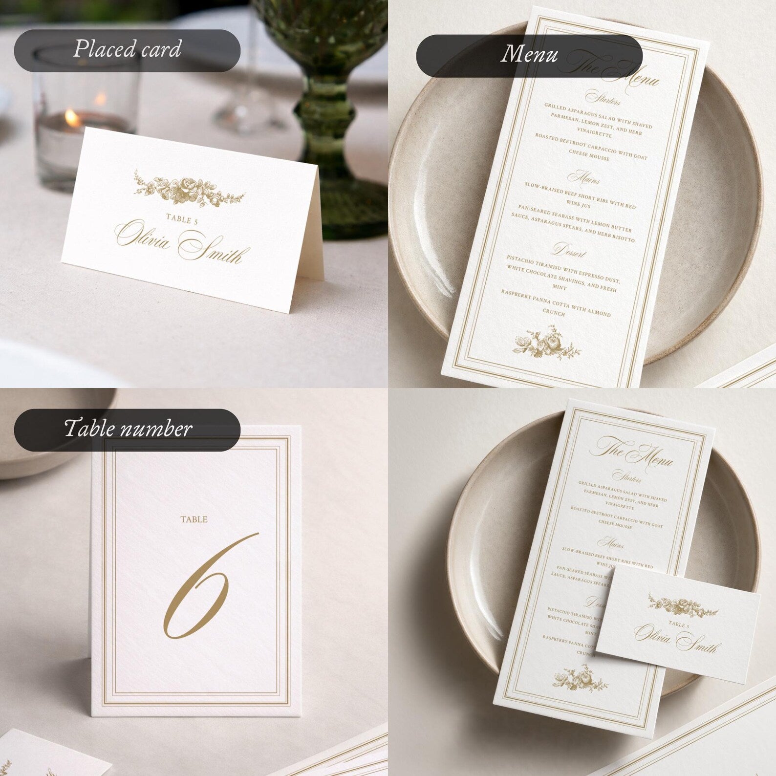 Ivory Peony Signature Wedding Stationery Bundle Template