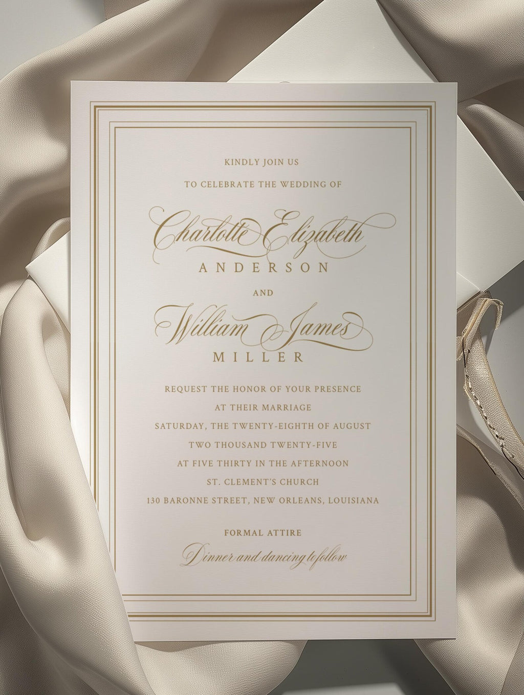 Ivory Peony Signature Wedding Invitation Template