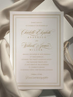 Ivory Peony Signature Wedding Invitation Template