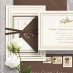 Antique Gold Floral Wedding Invitation Canva Template