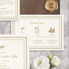 Antique Gold Floral Wedding Invitation Canva Template