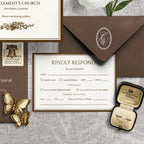Classic Brown Floral Wedding Invitation Canva Template