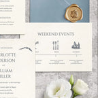 Coastal Blue Wedding Invitation Canva Template