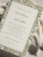 Olive Square Botanical Wedding Invitation Template