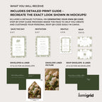 Olive Square Botanical Wedding Invitation Template