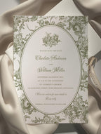 Olive Oval Botanical Wedding Invitation Template
