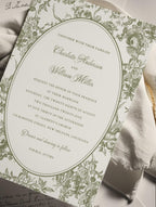 Olive Oval Botanical Wedding Invitation Template