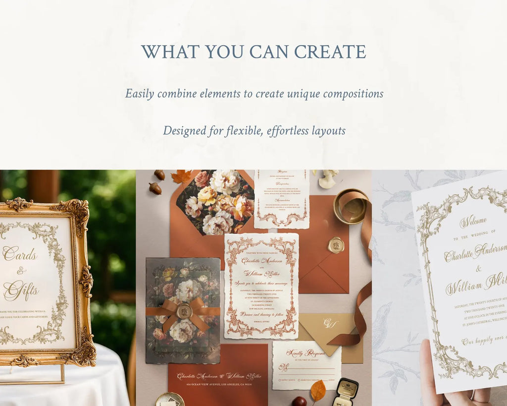 Baroque Ornamental Frame & Border Set PNG & SVG