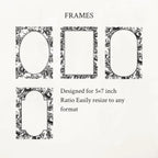 Vintage Botanical Floral Frame Illustration Set PNG & SVG