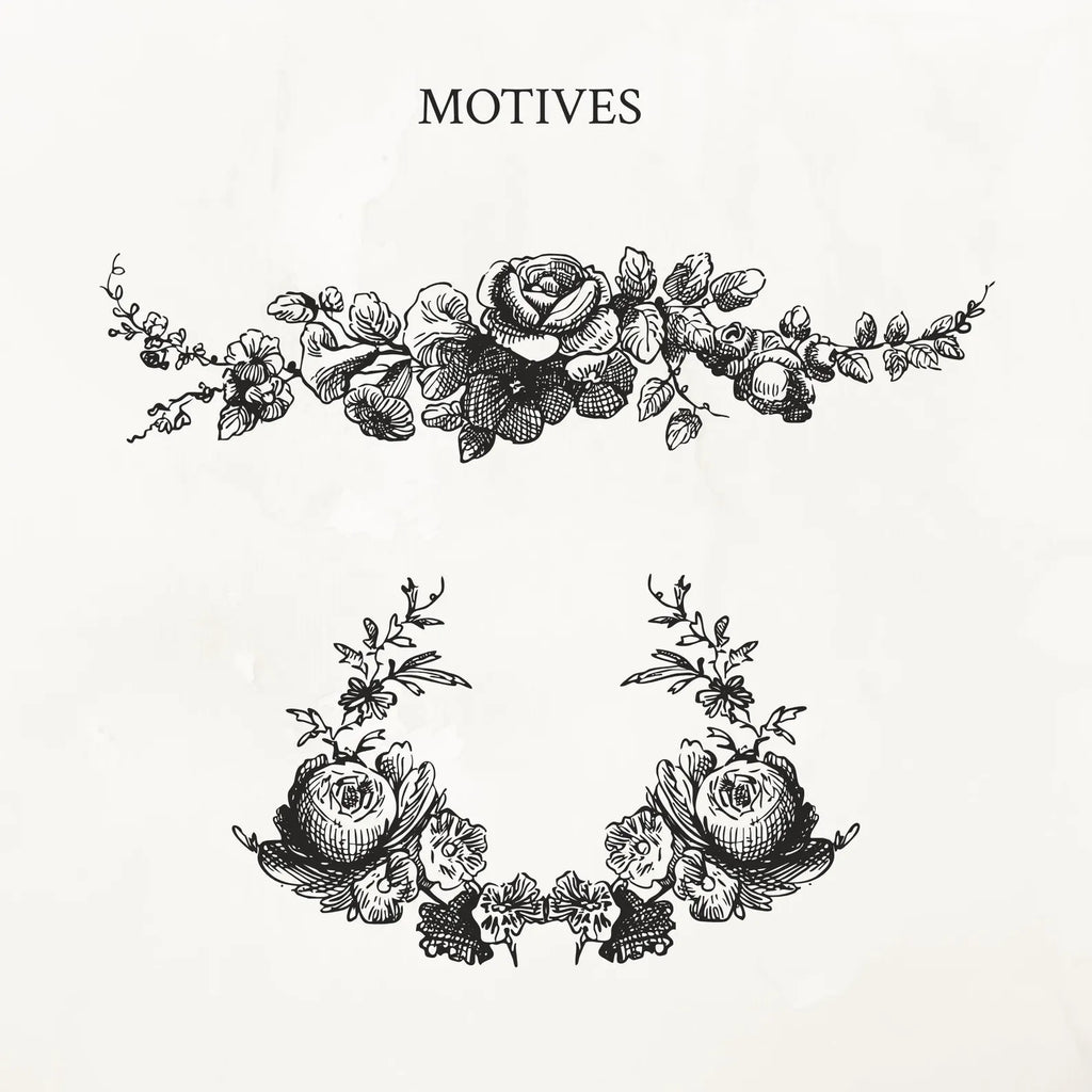Vintage Botanical Floral Frame Illustration Set PNG & SVG