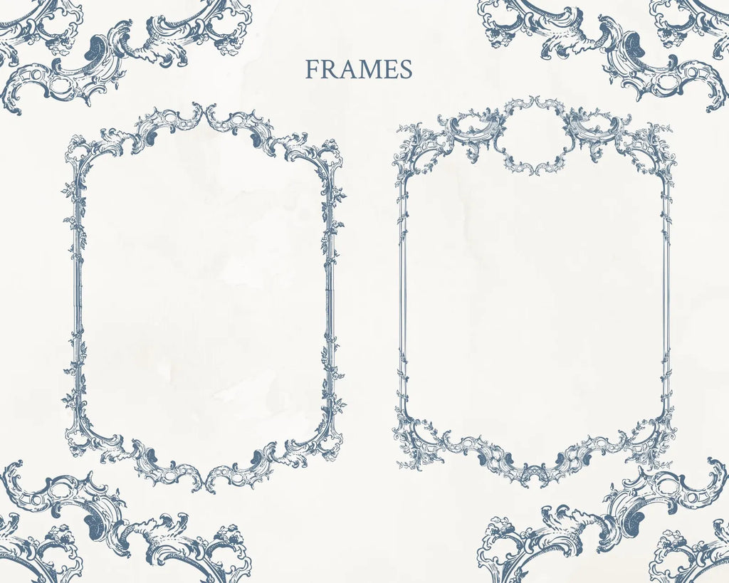 Baroque Ornamental Frame & Border Set PNG & SVG