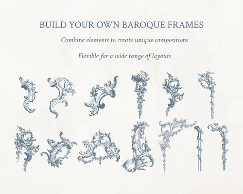 Baroque Ornamental Frame & Border Set PNG & SVG