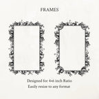 Vintage Botanical Floral Frame Illustration Set PNG & SVG