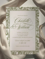 Olive Signature Botanical Wedding Invitation Template