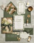 Olive Signature Botanical Wedding Invitation Template