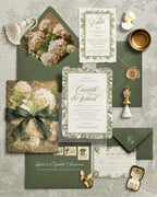 Olive Signature Botanical Wedding Invitation Template
