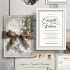 Ivory Peony Classic Wedding Invitation Template