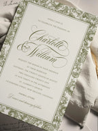 Olive Signature Botanical Wedding Invitation Template