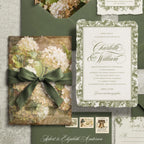 Olive Signature Botanical Wedding Invitation Template
