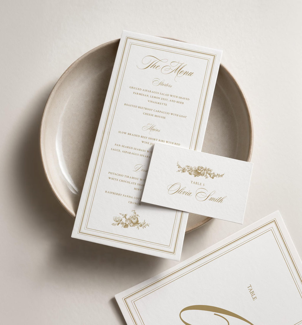 Ivory Peony Signature Wedding Stationery Bundle Template