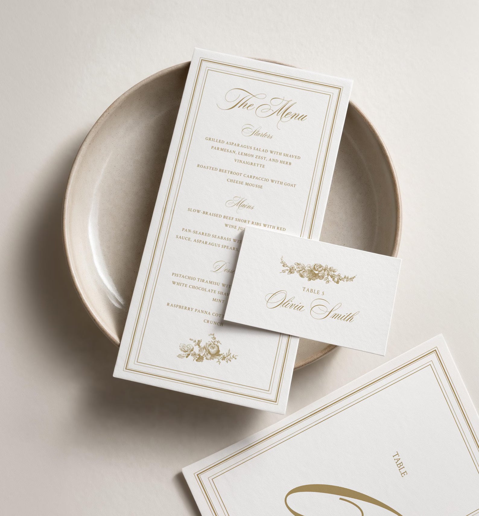 Ivory Peony Signature Wedding Stationery Bundle Template