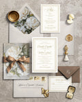 Ivory Peony Signature Wedding Invitation Template