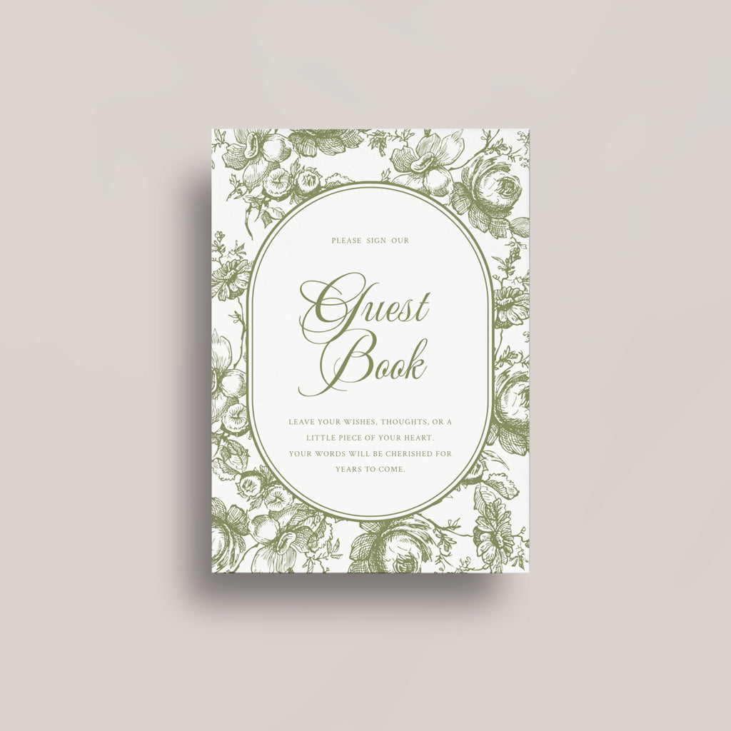 Olive Ivy Wedding Guestbook Sign Canva Template