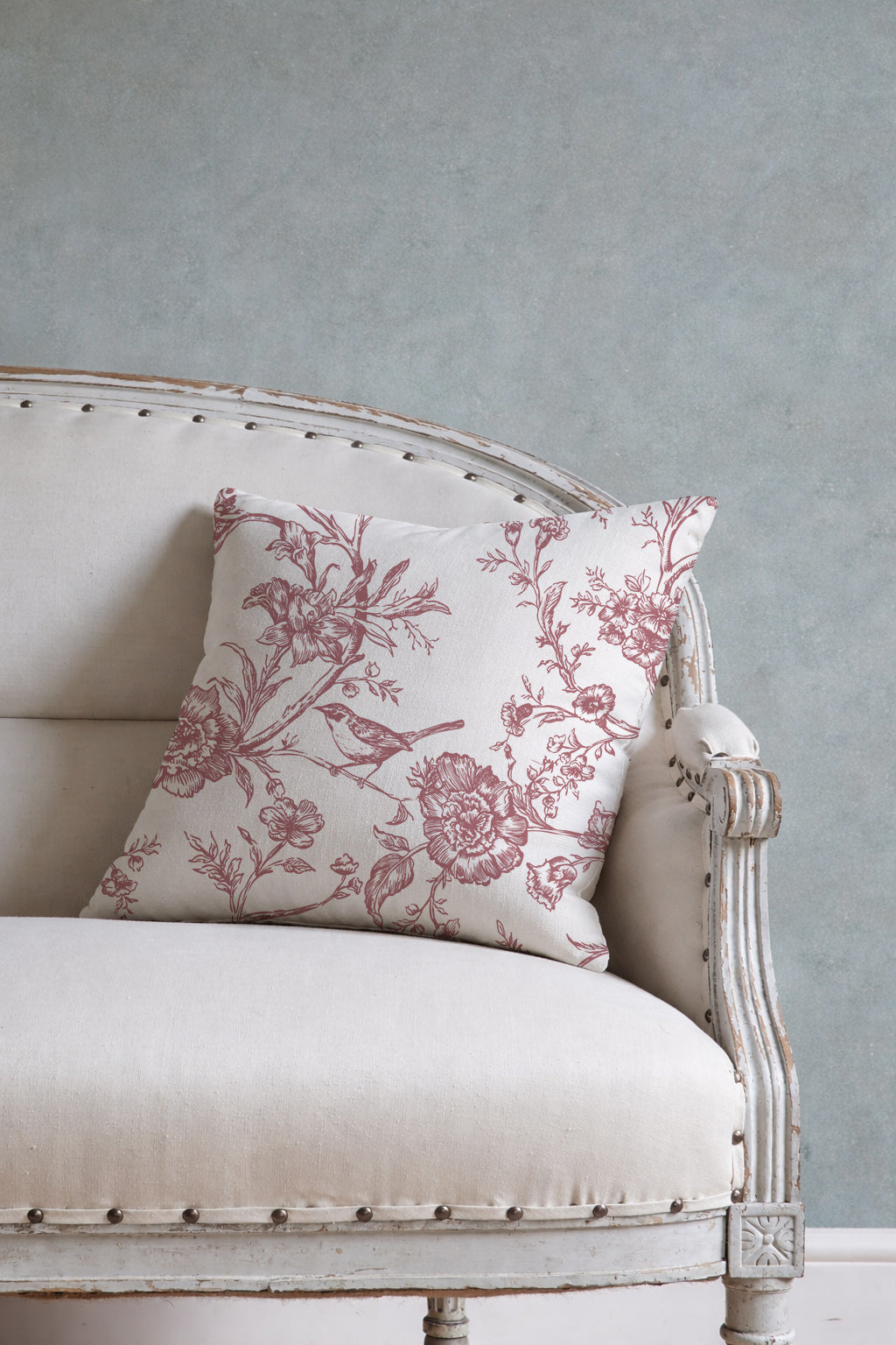 Rococo Affair Pink Toile Botanical Illustration Set PNG & SVG
